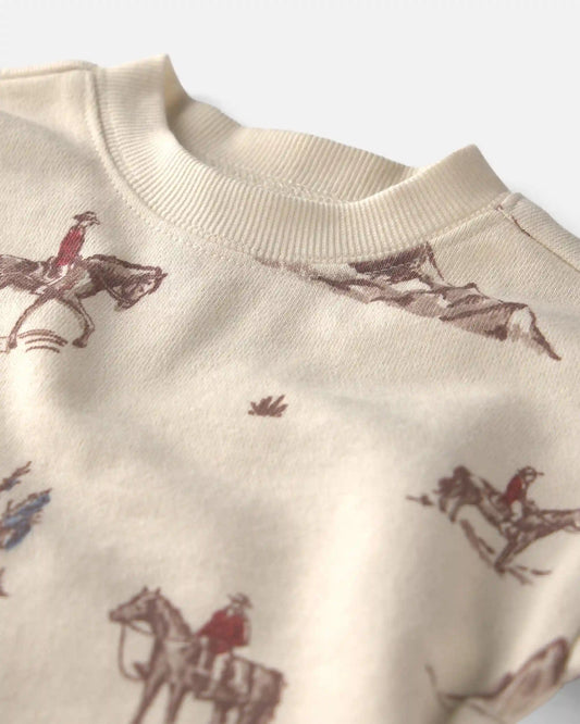 Baby 2-Piece Organic Cotton French Terry Pullover & Pant Set in Western Rodeo