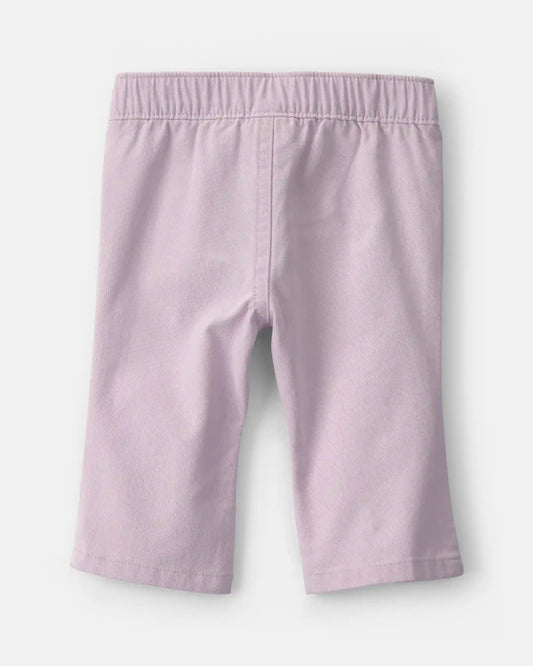 Baby Girl Straight-Leg Scalloped Pocket Pants - Purple