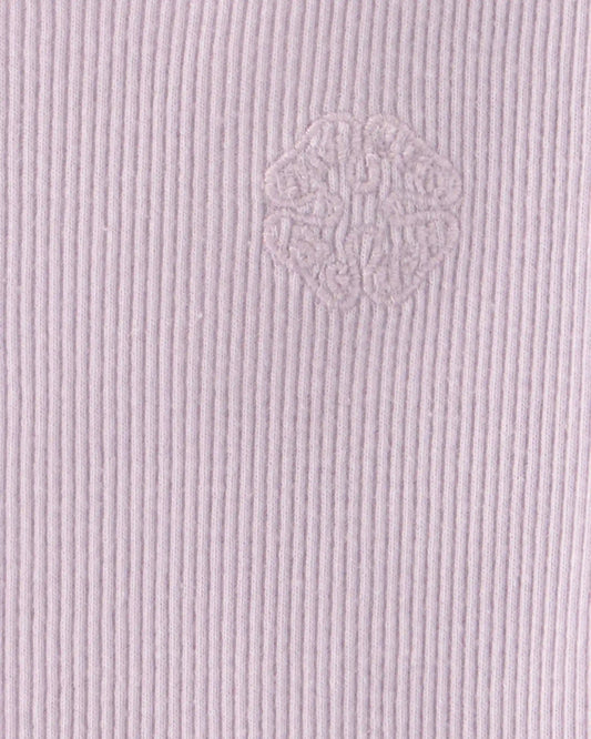 Baby Girl Logo Embroidered Ribbed Tee - Purple