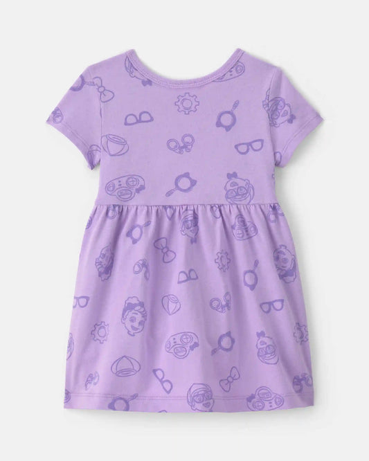 Baby Girl Blippi Short-Sleeve Dress - Purple