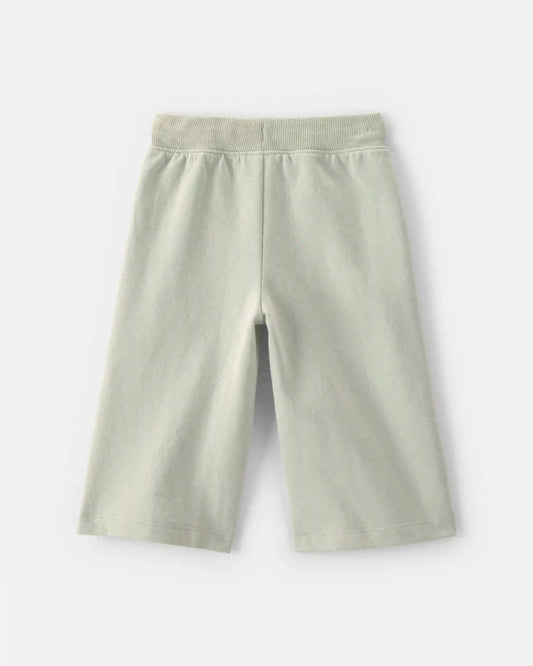Baby Girl French Terry Drawstring Pants - Green