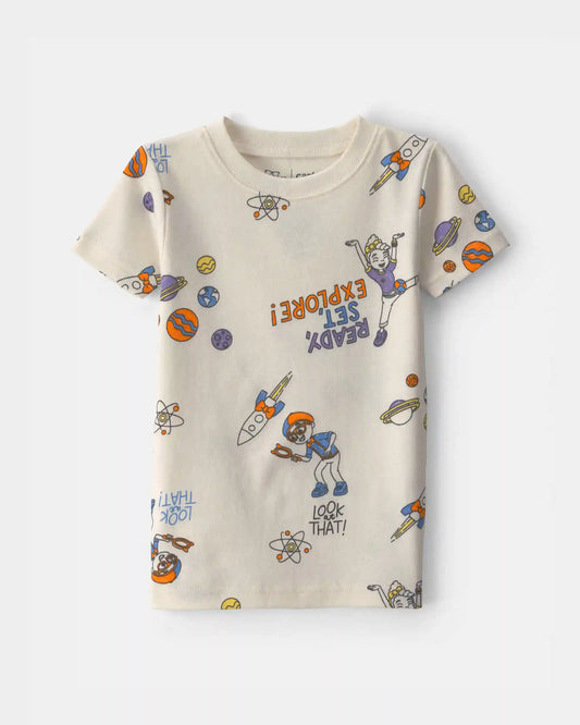 Baby 2-Piece Blippi Short-Sleeve Pajama Set - Cream
