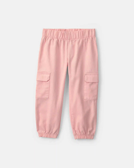 Baby Girl 2-Piece 'Happy' Twill Long-Sleeve Top & Pant Set - Pink/Cream