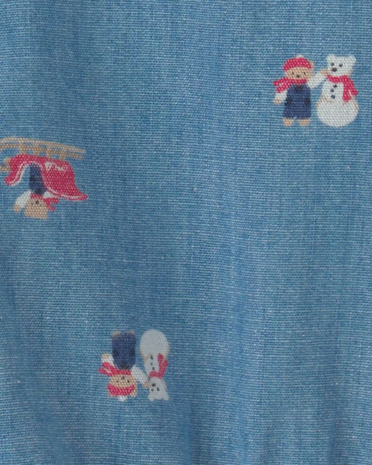 Baby Boy Snowman Chambray Long-Sleeve Bodysuit - Blue