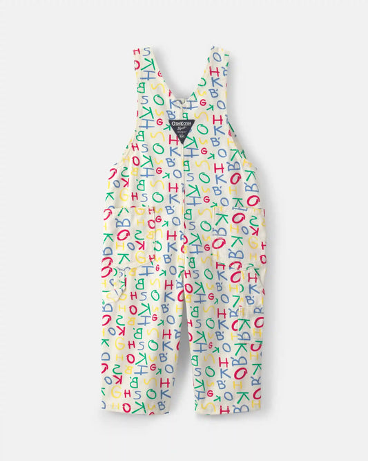 Baby Alphabet Overalls - White