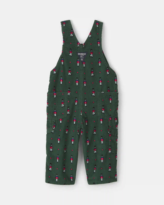 Baby Boy Nutcracker Corduroy Overalls - Green