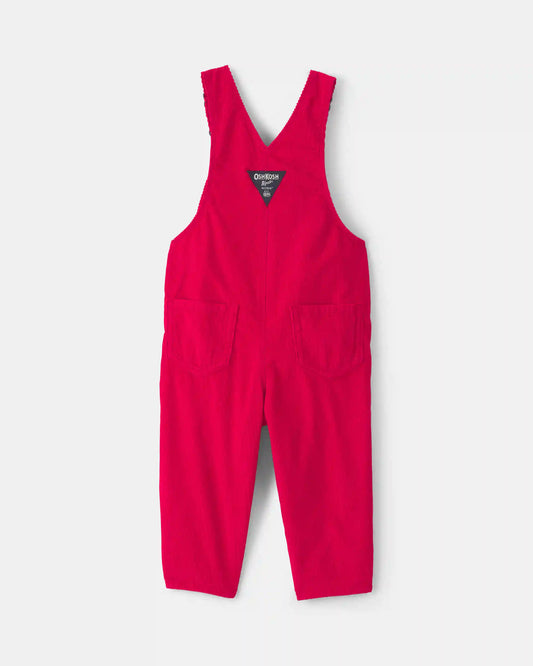 Baby Girl Corduroy Overalls - Red