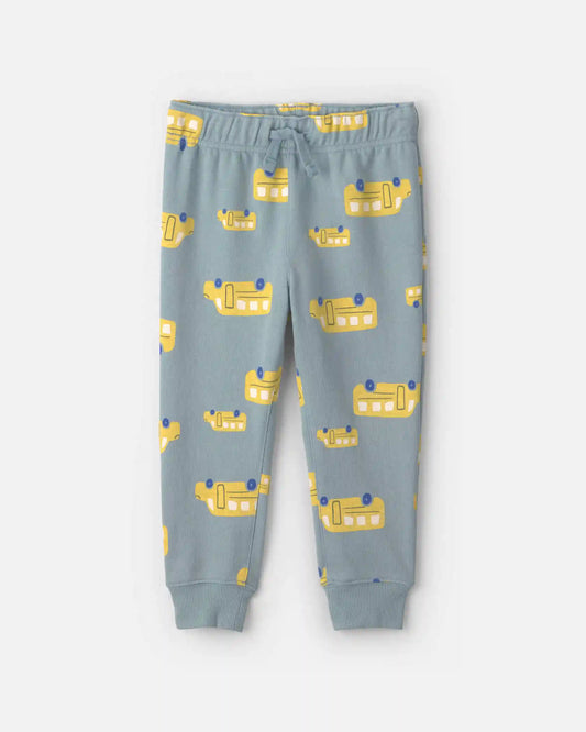 Baby Boy 2-Piece School Bus Sweatshirt & Pant Set - Blue/Yellow
