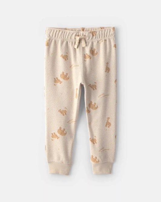 Baby Boy 2-Piece Animal Cracker French Terry Sweatshirt & Pant Set - Cream