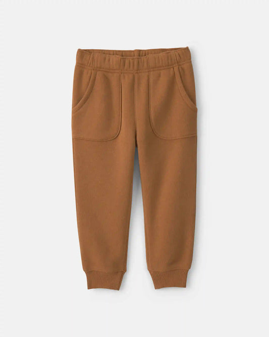 Baby Boy 2-Piece Construction Fleece Top & Pant Set - Cream/Brown
