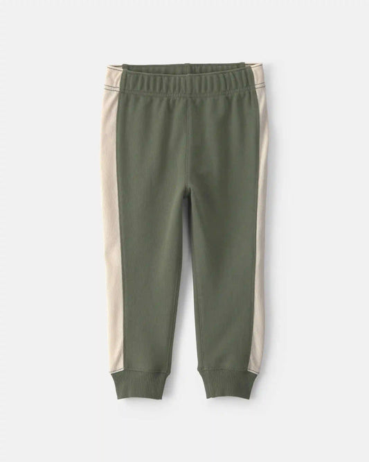 Baby Boy 2-Piece 'MVP' French Terry Long-Sleeve Top & Pant Set - Olive Green
