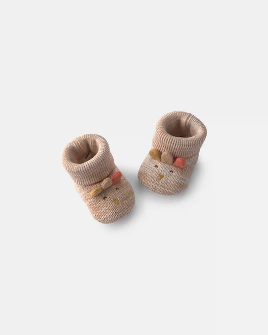 Baby Thanksgiving Turkey Booties - Brown