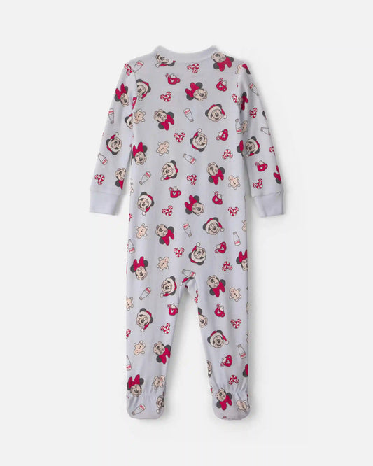 Baby 1-Piece Disney© Mickey Mouse Christmas 100% Cotton Snug Fit Footed Pajama - Blue