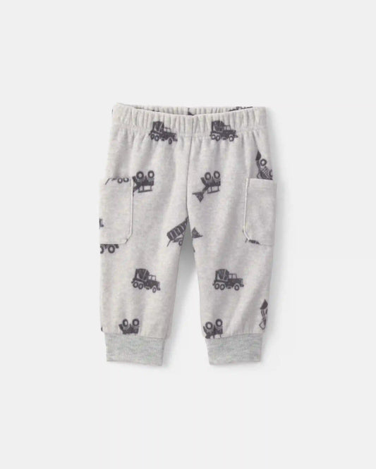 Baby Boy 3-Piece Construction Fleece Layering Set - Grey