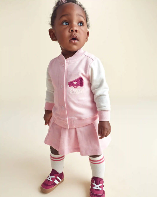 Baby Girl 3-Piece Varsity French Terry Layering Set - Pink