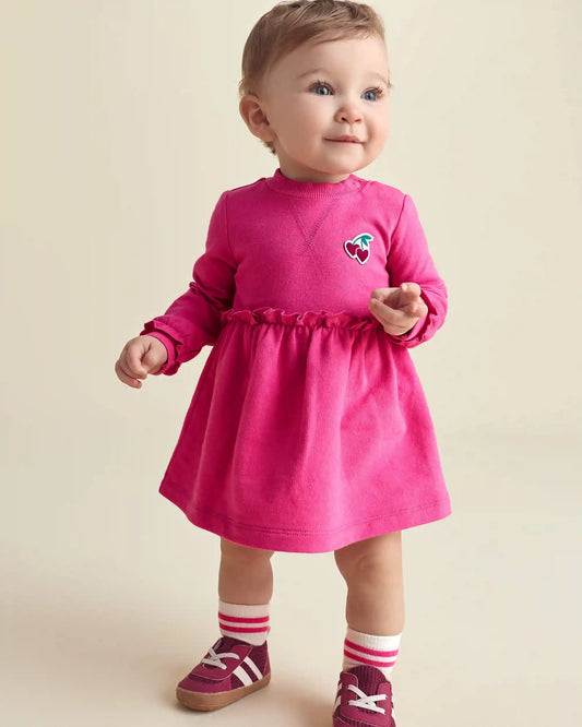 Baby Girl Striped Sneakers - Burgundy