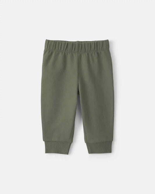Baby Boy 3-Piece Dinosaur Quilted French Terry Layering Set - Olive Green