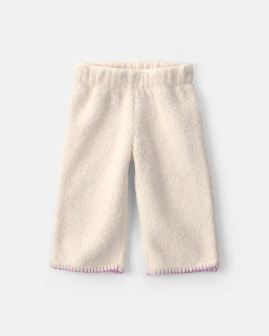 Baby Girl 3-Piece Fleece Long-Sleeve Layering Set - Cream/Purple