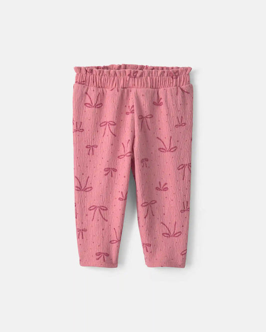 Baby Girl 2-Piece Bow Long-Sleeve Bodysuit & Pant Set - Pink
