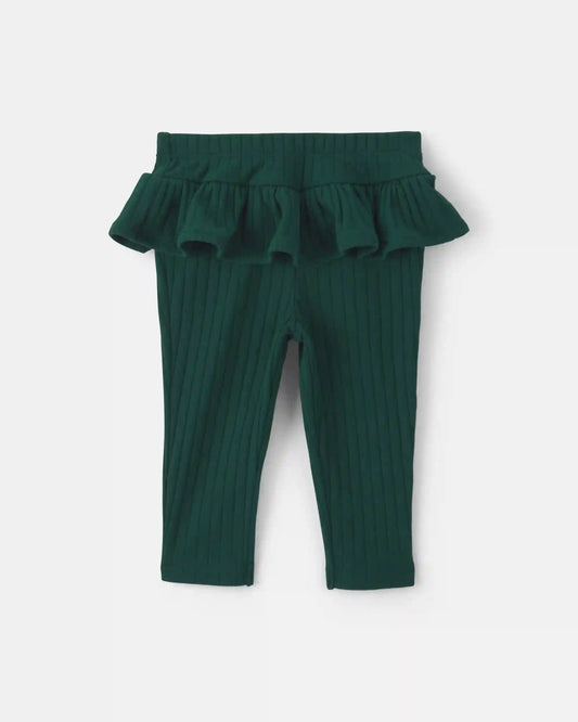 Baby Girl 2-Piece 'Merry' Long-Sleeve Bodysuit & Pant Set - Cream/Green