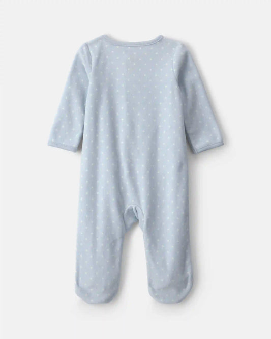 Baby Girl Unicorn Fleece 2-Way Zip Sleep & Play Pajamas - Blue