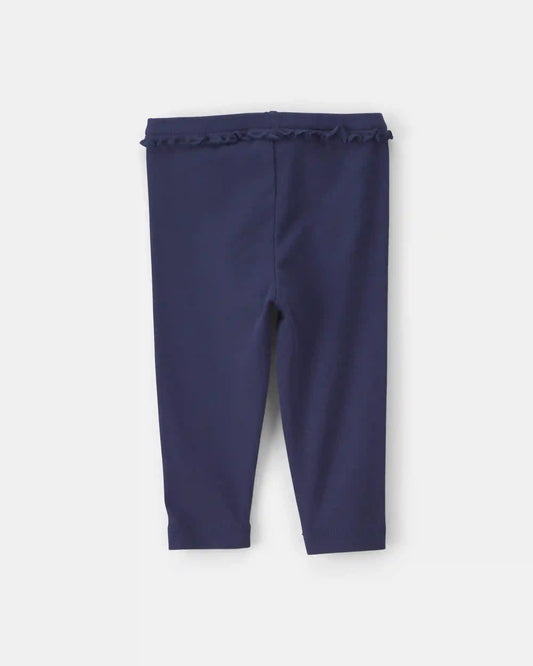 Baby Girl 2-Pack Cotton Pull-On Pants - Pink/Navy Blue