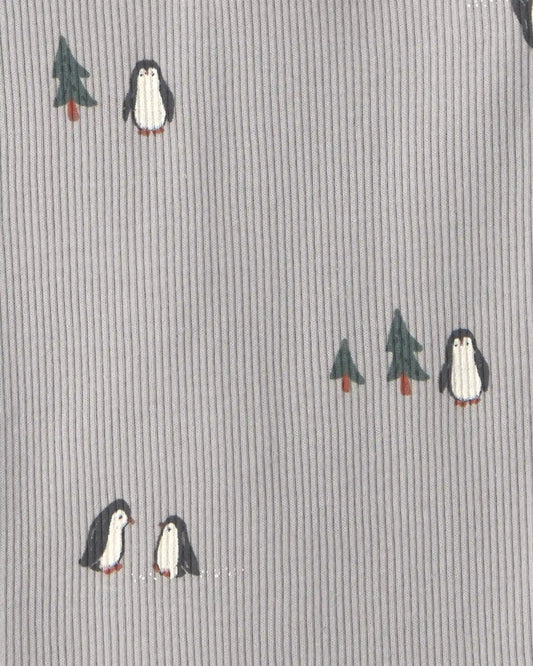 Baby Boy 3-Pack Penguin Long-Sleeve Multipack Bodysuits - Grey