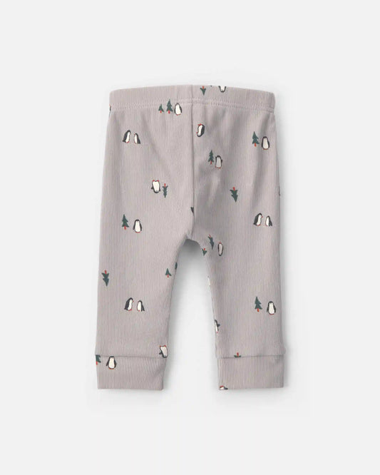 Baby Boy 2-Pack Penguin Pull-On Pants - Grey