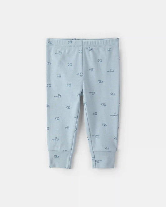 Baby Boy 3-Piece Train Long-Sleeve Bodysuit & Pant Set - Blue/Cream