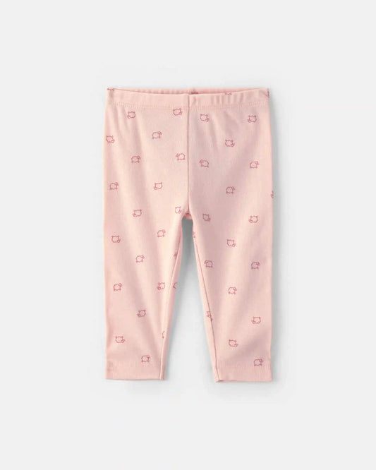 Baby Girl 3-Piece Sheep Long-Sleeve Bodysuit & Pant Set - Pink/Cream
