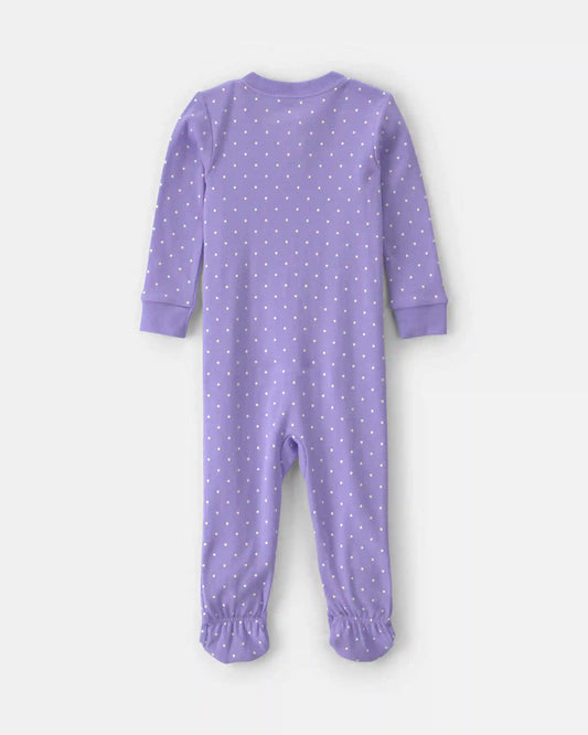 Baby Girl 1-Piece Pets 2-Way Zip 100% Cotton Snug Fit Footed Pajama - Purple