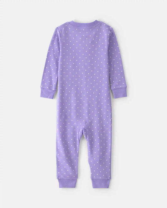 Baby Girl 1-Piece Pets 2-Way Zip 100% Cotton Snug Fit Pajama - Purple