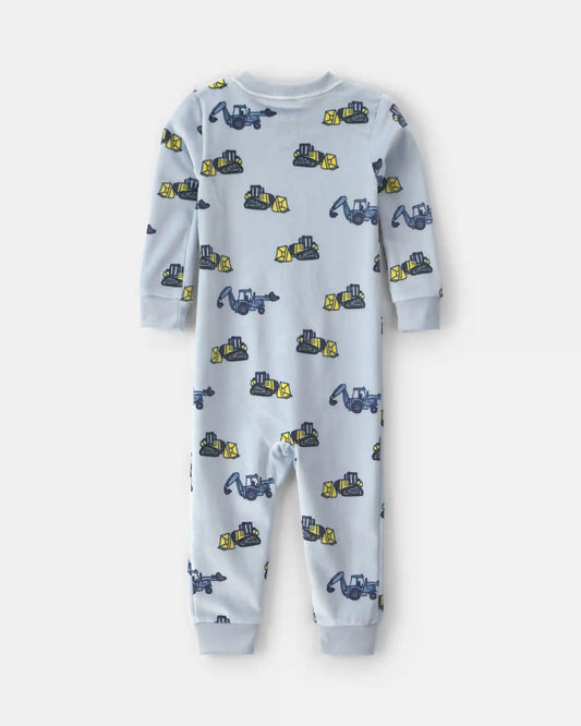 Baby Boy 1-Piece Construction 2-Way Zip DreamPlush Snug Fit Pajama - Blue