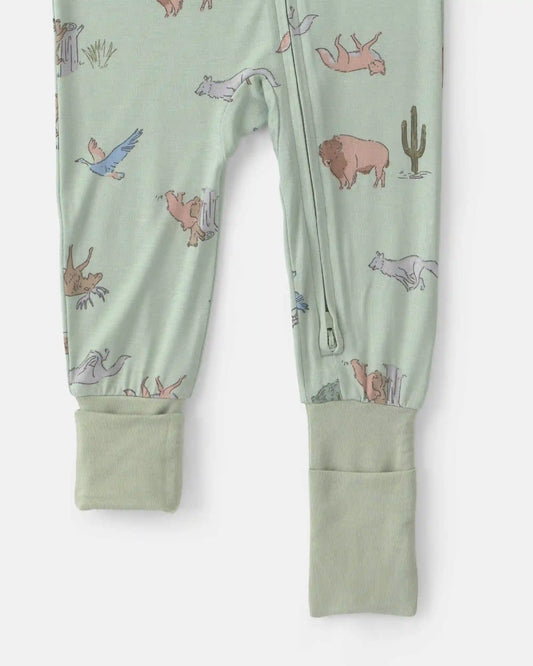 Baby Boy 1-Piece Animals PurelySoft™ Snug Fit Pajama - Green