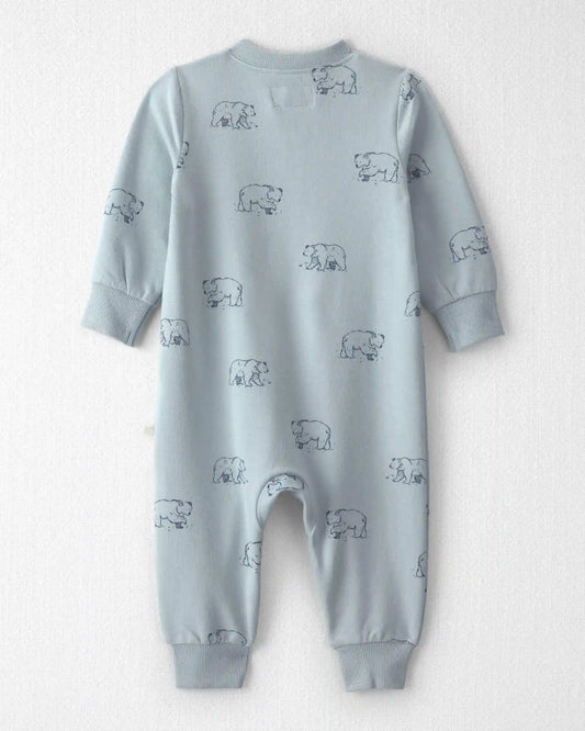 Baby Organic Cotton French Terry Jumpsuit in Winter Bears
