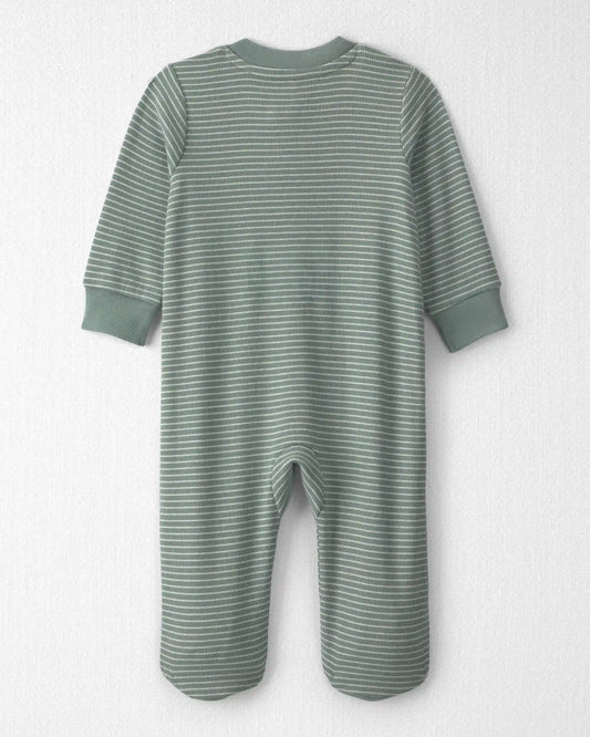 Baby Organic Cotton Ribbed Sleep & Play Pajamas in Stripes