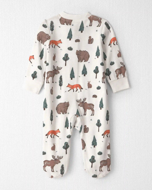 Baby Organic Cotton Sleep & Play Pajamas in Woodland Creatures