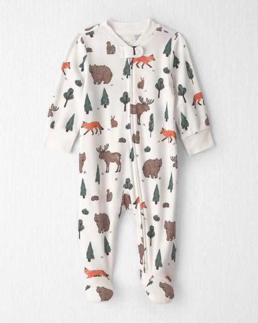 Baby Organic Cotton Sleep & Play Pajamas in Woodland Creatures