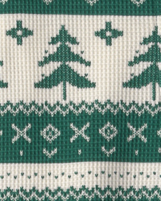 Baby Fair Isle Waffle Knit Sleep & Play Pajamas Made with Organic Cotton