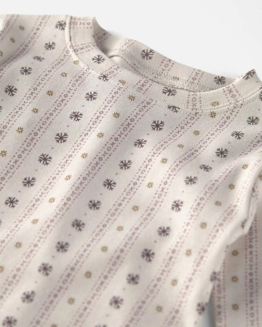 Baby Girl 2-Piece Organic Cotton Pajamas in Snowflakes