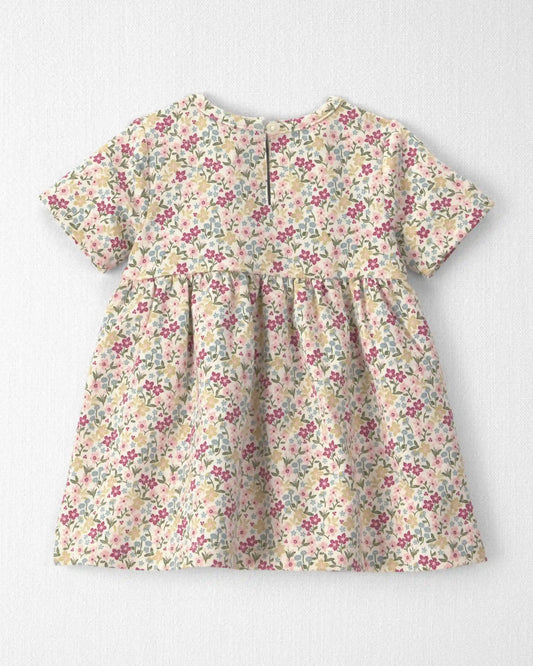 Baby Girl Organic Cotton French Terry Dress in Floral
