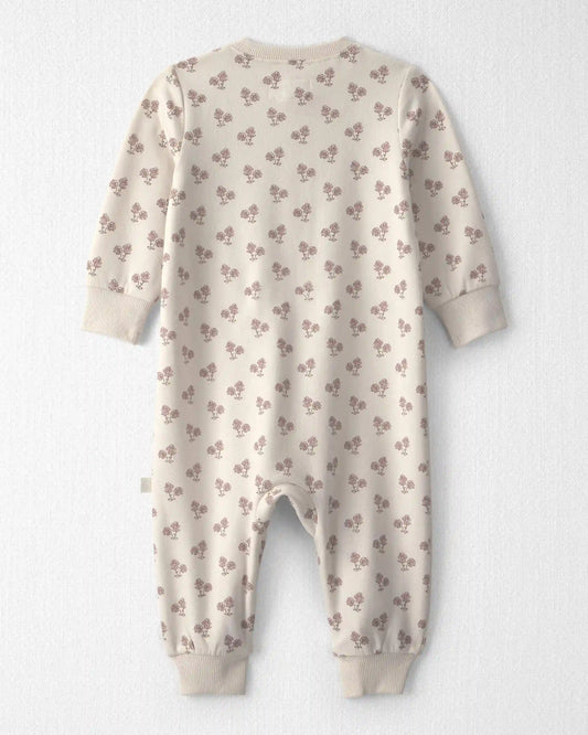 Baby Girl Organic Cotton French Terry Jumpsuit in Floral