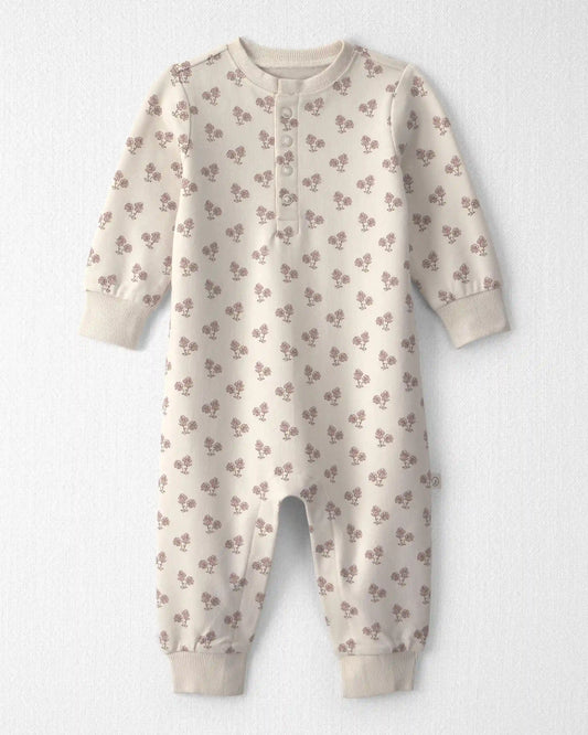 Baby Girl Organic Cotton French Terry Jumpsuit in Floral