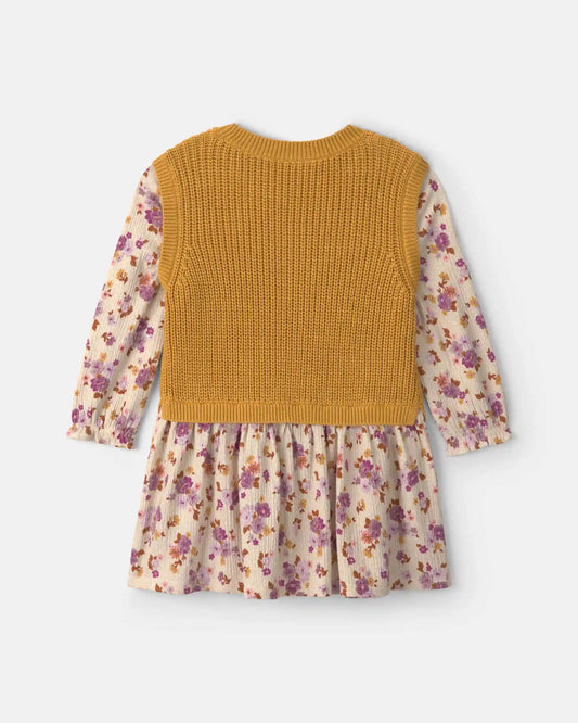Baby Girl 2-Piece Floral Long-Sleeve Dress Set