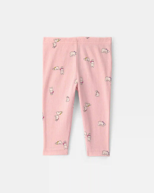 Baby Girl 3-Piece Bear Teddy Fleece Long-Sleeve Layering Set - Pink