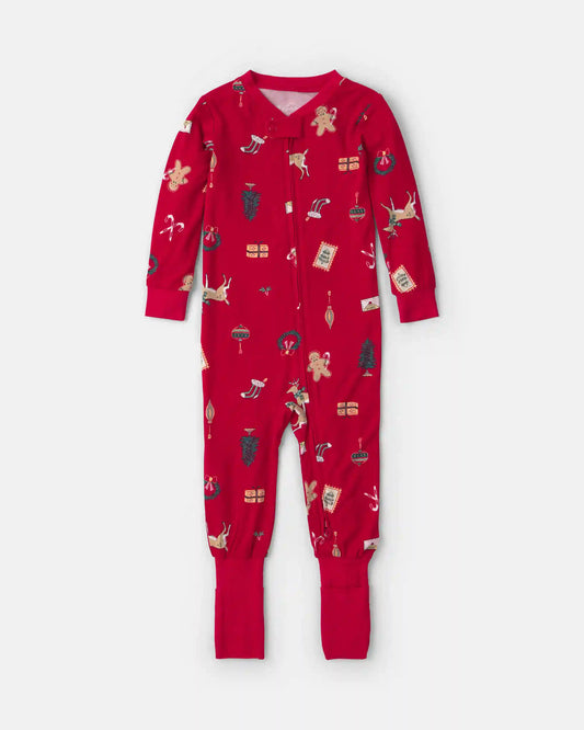 Baby 1-Piece Christmas PurelySoft™ Snug Fit Pajama - Red