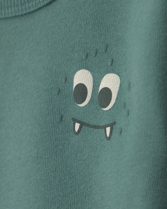 Baby Boy Monster Fleece Pullover Sweatshirt - Green