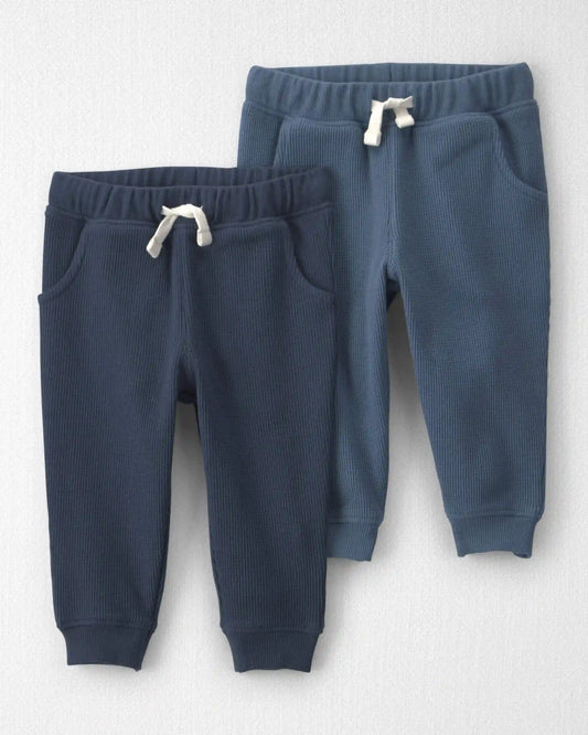 Baby 2-Pack Organic Cotton Waffle Knit Pants