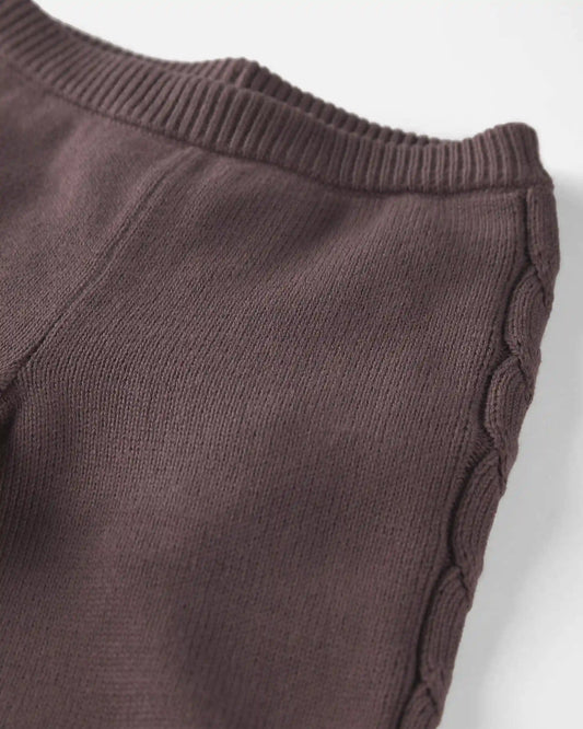 Baby Girl 2-Piece Organic Cotton Cable Knit Sweater Top & Pant Set