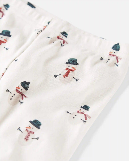 Baby 2-Piece Organic Cotton Pajamas in Snowman Print